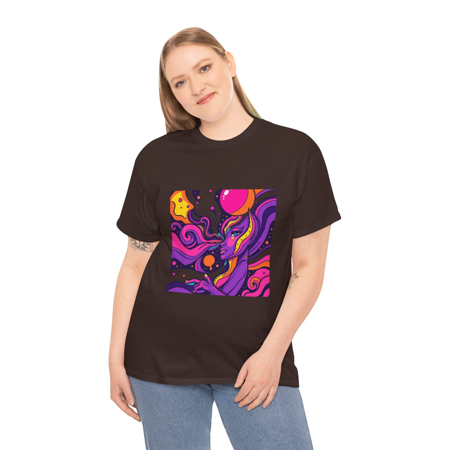 Vibrant Psychedelic Art Tee, Bohemian Graphic T-Shirt, Unisex Cotton Tee, Fashionable Casual Wear, Perfect Gift for Art Lovers