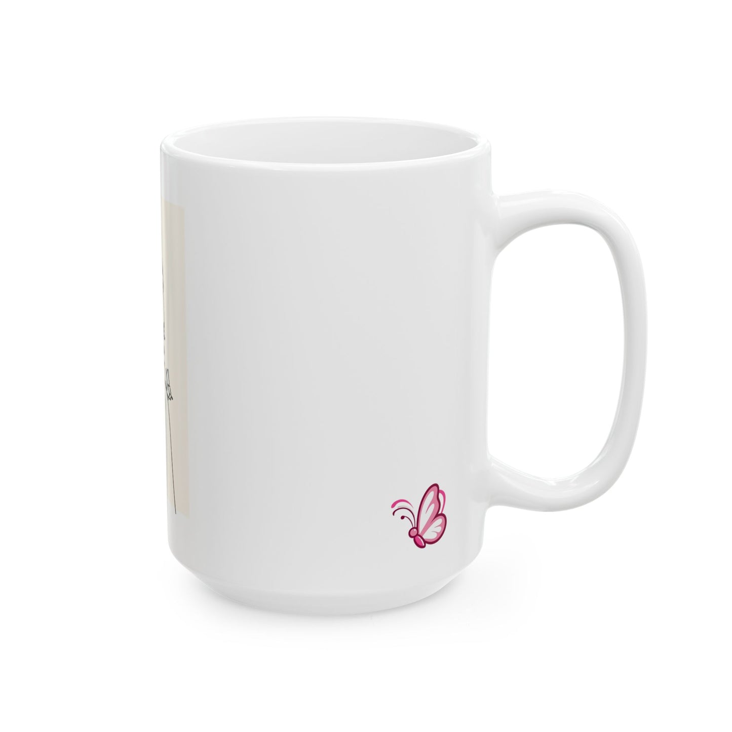 Elegant Butterfly Woman Line Art Ceramic Mug with Butterfly Accents, Perfect Gift for Coffee Lovers, Home Decor, Mother's Day, Self-Care