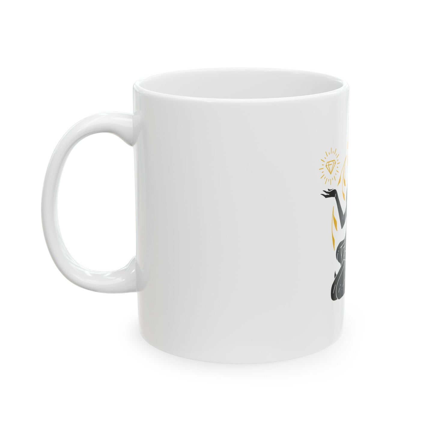 Meditative Goddess Ceramic Mug | Yoga Lover Gift, Inspirational Drinkware, Spiritual Home Decor, Mindfulness Mug, Zen Gift