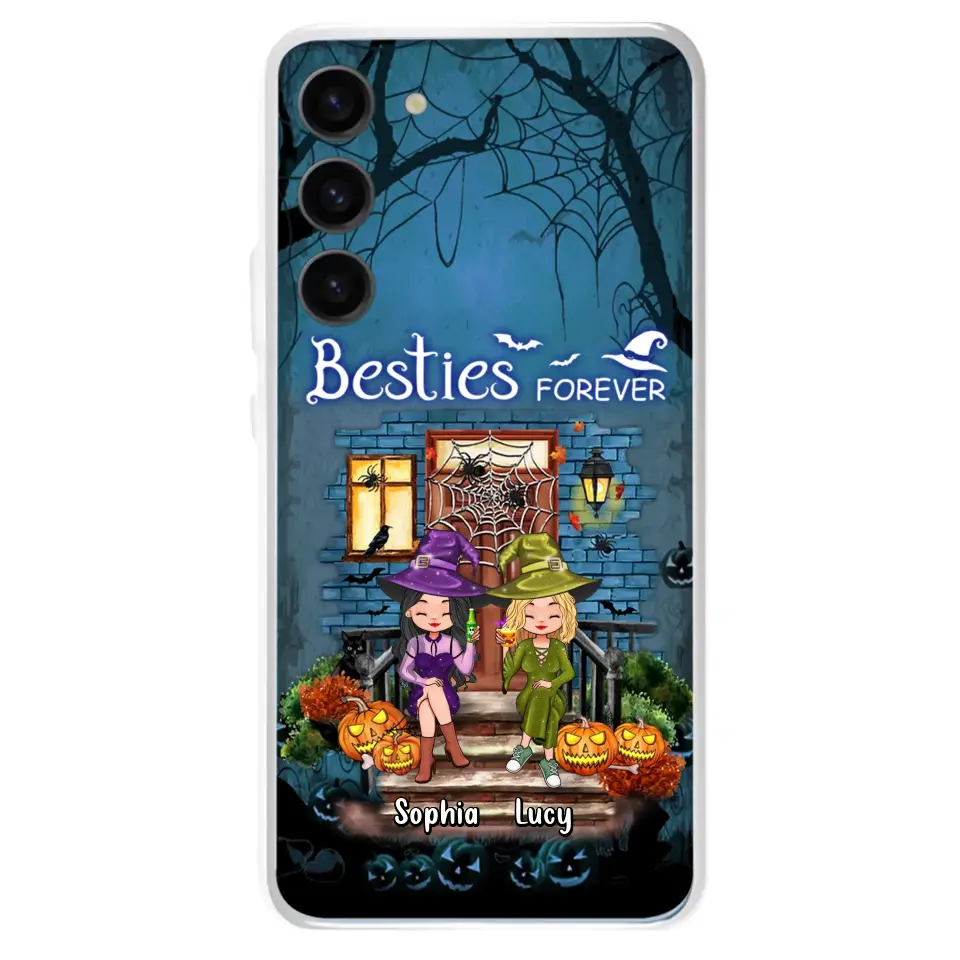 Custom Personalized Halloween Friend Phone Case - Upto 5 Friends - Halloween Gift Idea for Friends/Sisters - Besties Forever - Case for iPhone/Samsung