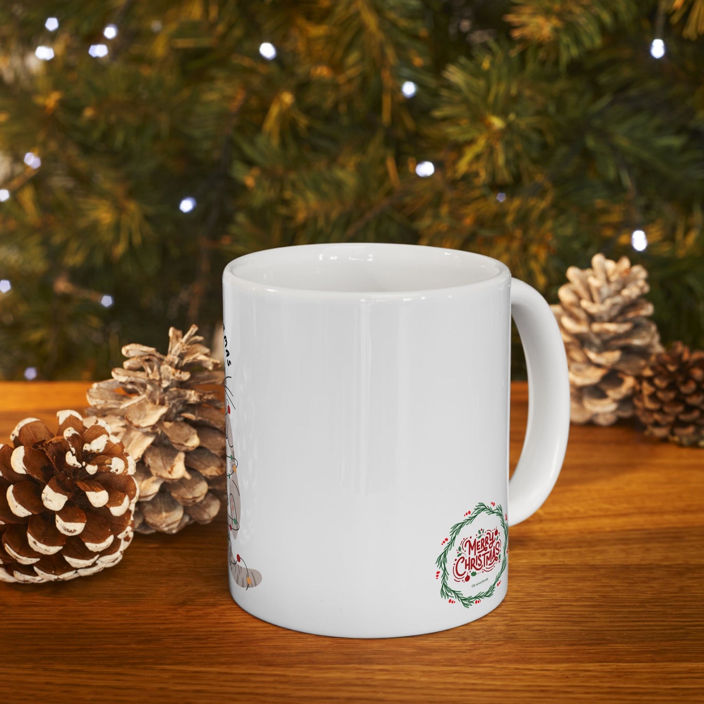 Meowy Christmas Merry Christmas Cat Mug, Cute Kitty Coffee Cup, Holiday Drinkware, Cat Lover Gift, Festive Ceramic Mug