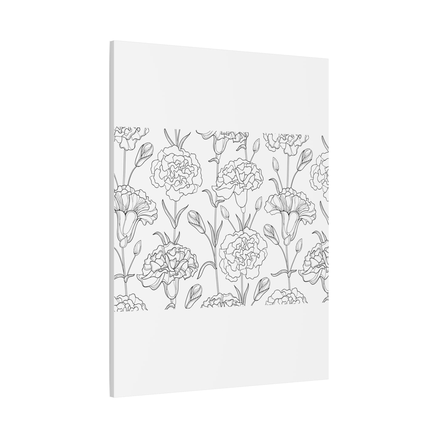 Floral Canvas Art, Stretched Wall Decor, Home Gift, Botanical Print, Modern Design, Matte Finish