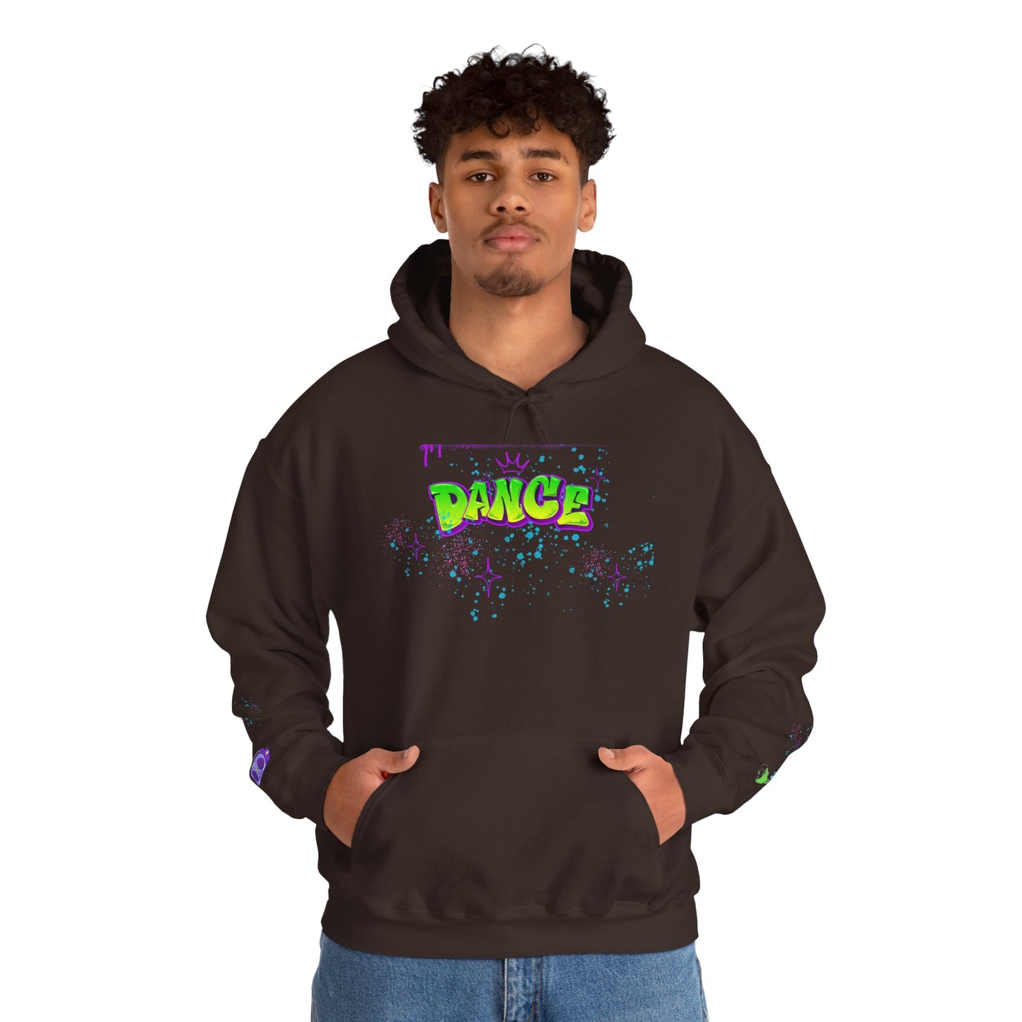 Colorful Dance Hoodie for Creative Spirits, Cozy Unisex Hooded Sweatshirt, Perfect for Parties, Dance Classes, Gifts