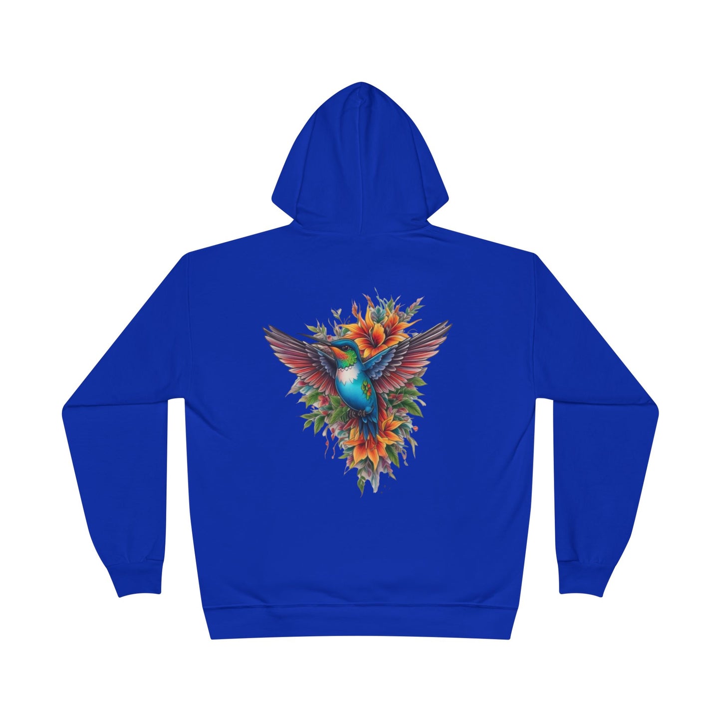 Vibrant Hummingbird Hoodie, Eco-Friendly Pullover, Perfect Gift for Nature Lovers, Spring Fashion, Unique Floral Design