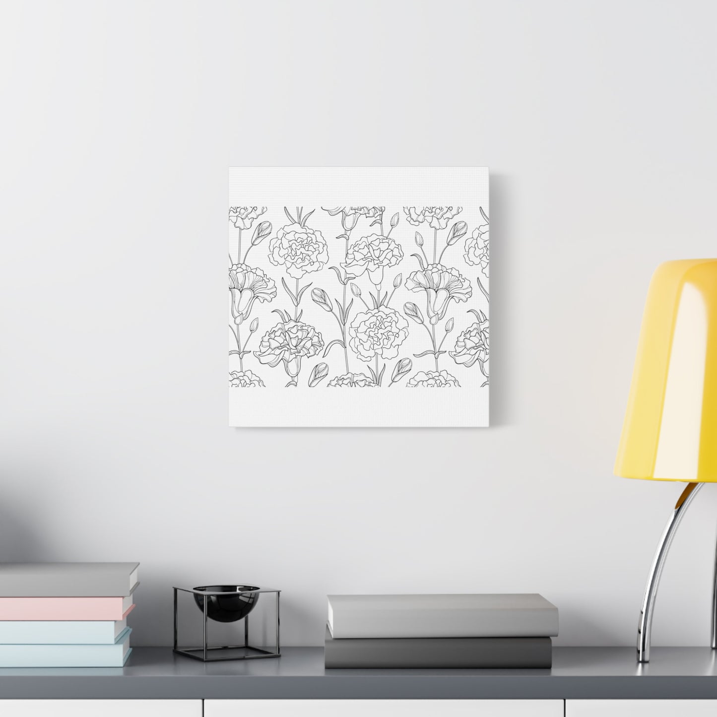 Floral Canvas Art, Stretched Wall Decor, Home Gift, Botanical Print, Modern Design, Matte Finish
