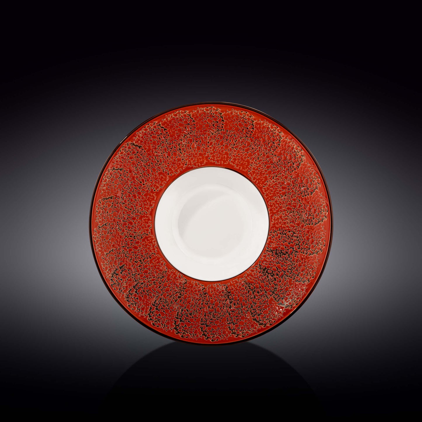Red Porcelain Deep Soup or Salad Plate 9.5" inch | 7 Fl Oz |-0
