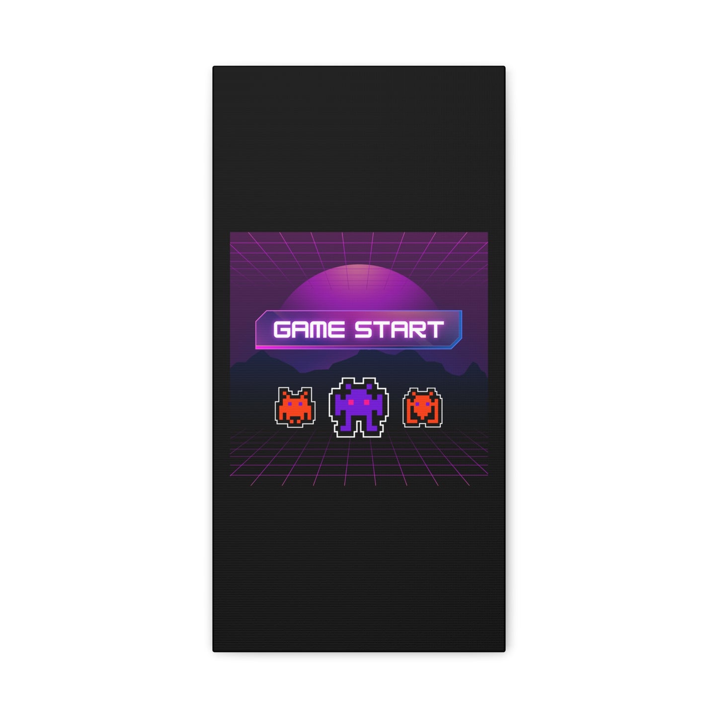 Retro Game Start Canvas Art Print | 80s Gaming Wall Decor, Gamer Gift, Pixel Art, Nostalgic Artwork, Home Decor
