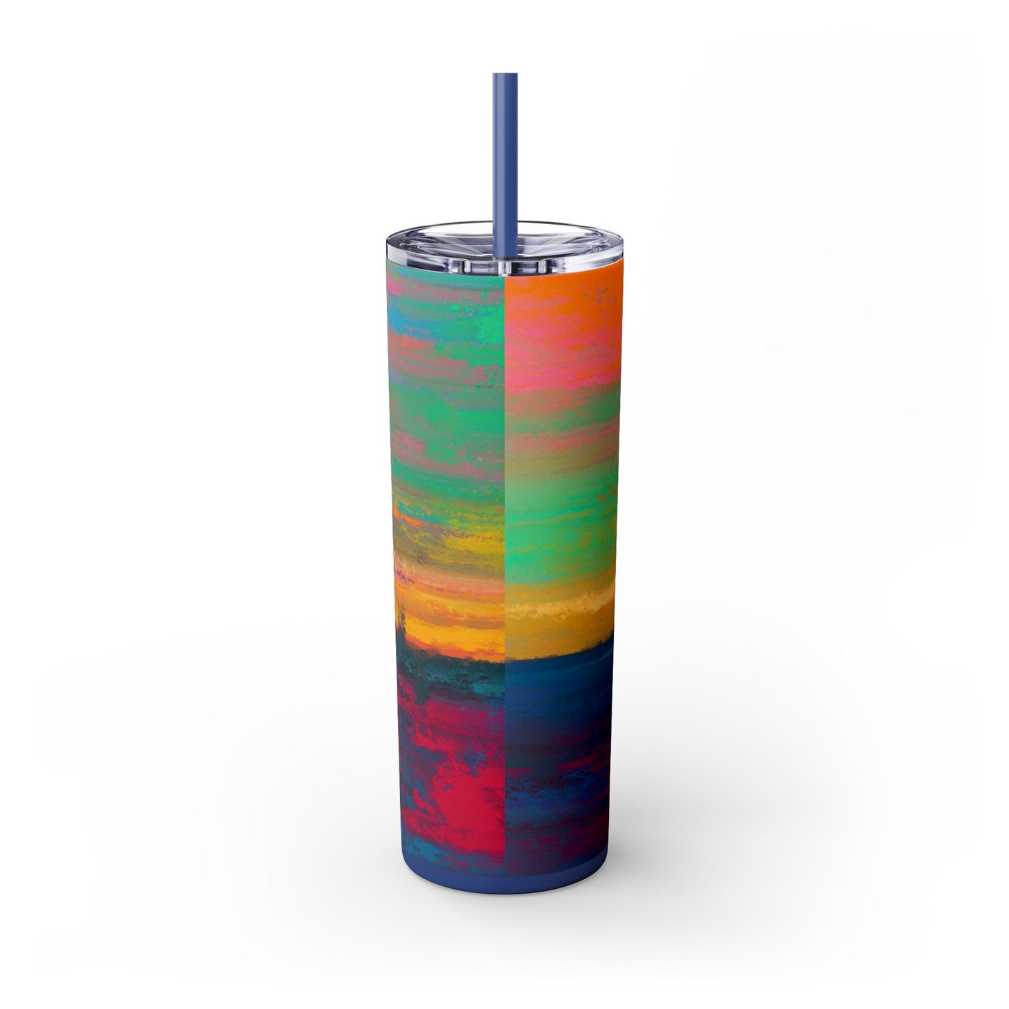 Colorful Ombre Skinny Tumbler with Straw, 20oz | Travel Mugs, Summer Drinkware, Beach Accessories, Gifts for Her, Eco-Friendly