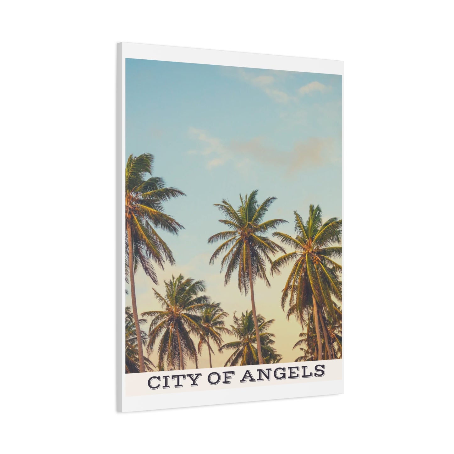 Tropical Palm Tree Canvas Print, City of Angeles Tropical Wall Art, Los Angeles Beach Decor, California Nature Photography, Home Decoration, Gift for Beach Lovers