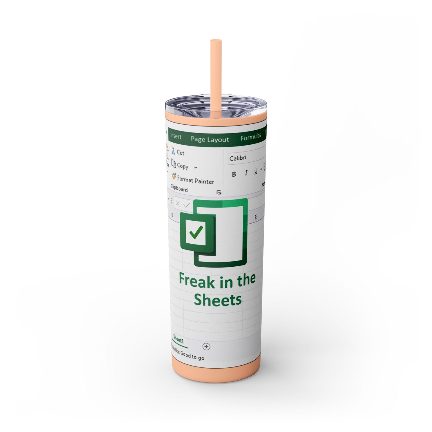 Freak in the Sheets Spreadsheet Themed Tumbler, 20oz Gift for Students, Accountants, Office Humor, Funny Drinkware