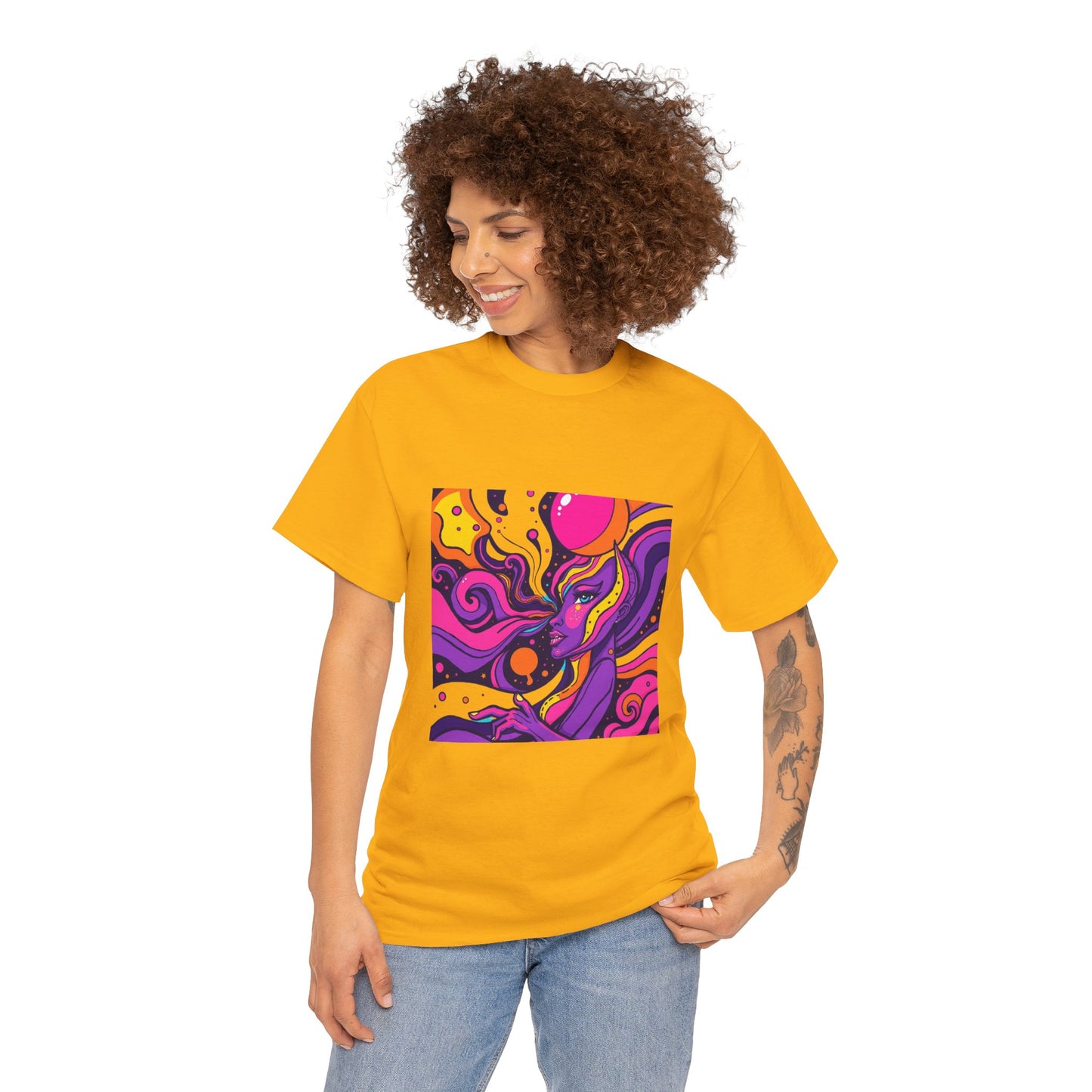 Vibrant Psychedelic Art Tee, Bohemian Graphic T-Shirt, Unisex Cotton Tee, Fashionable Casual Wear, Perfect Gift for Art Lovers