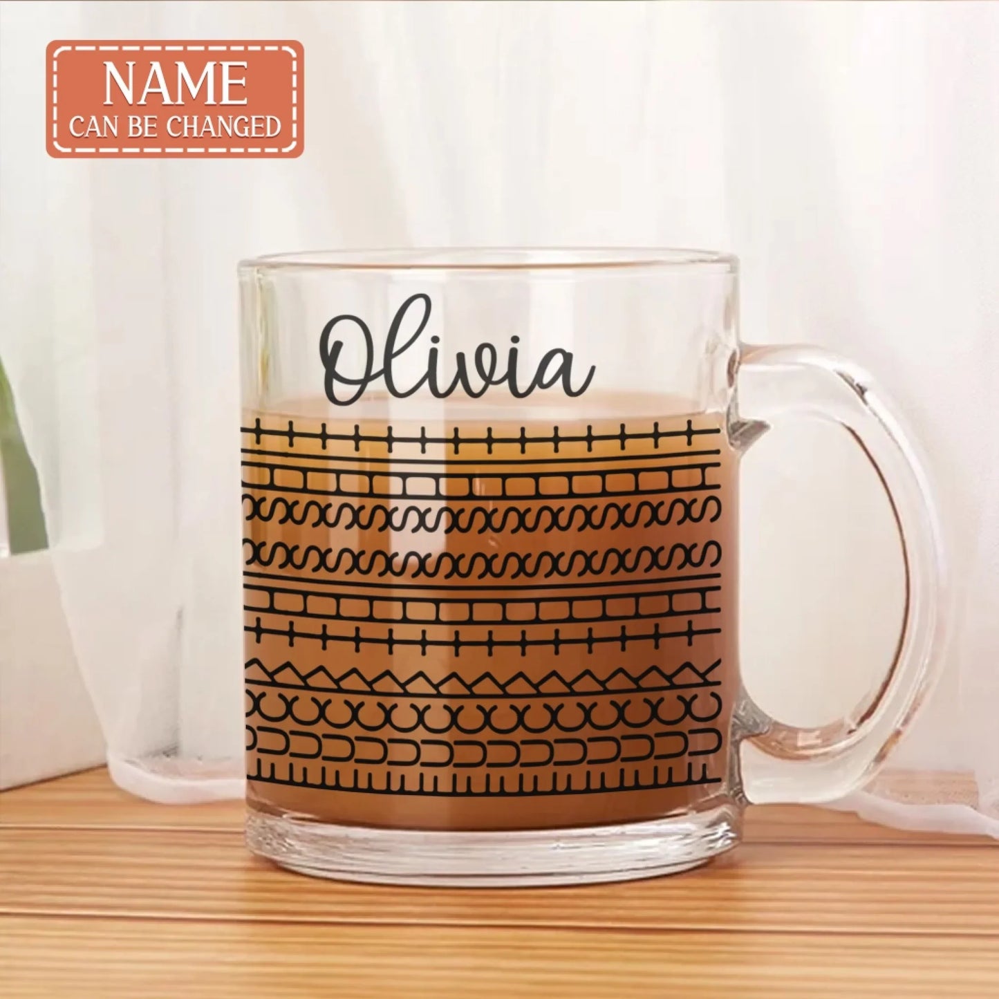 Custom Name Glass Mug - Hidden Message Glass Mug - Funny Glass Mug Gift