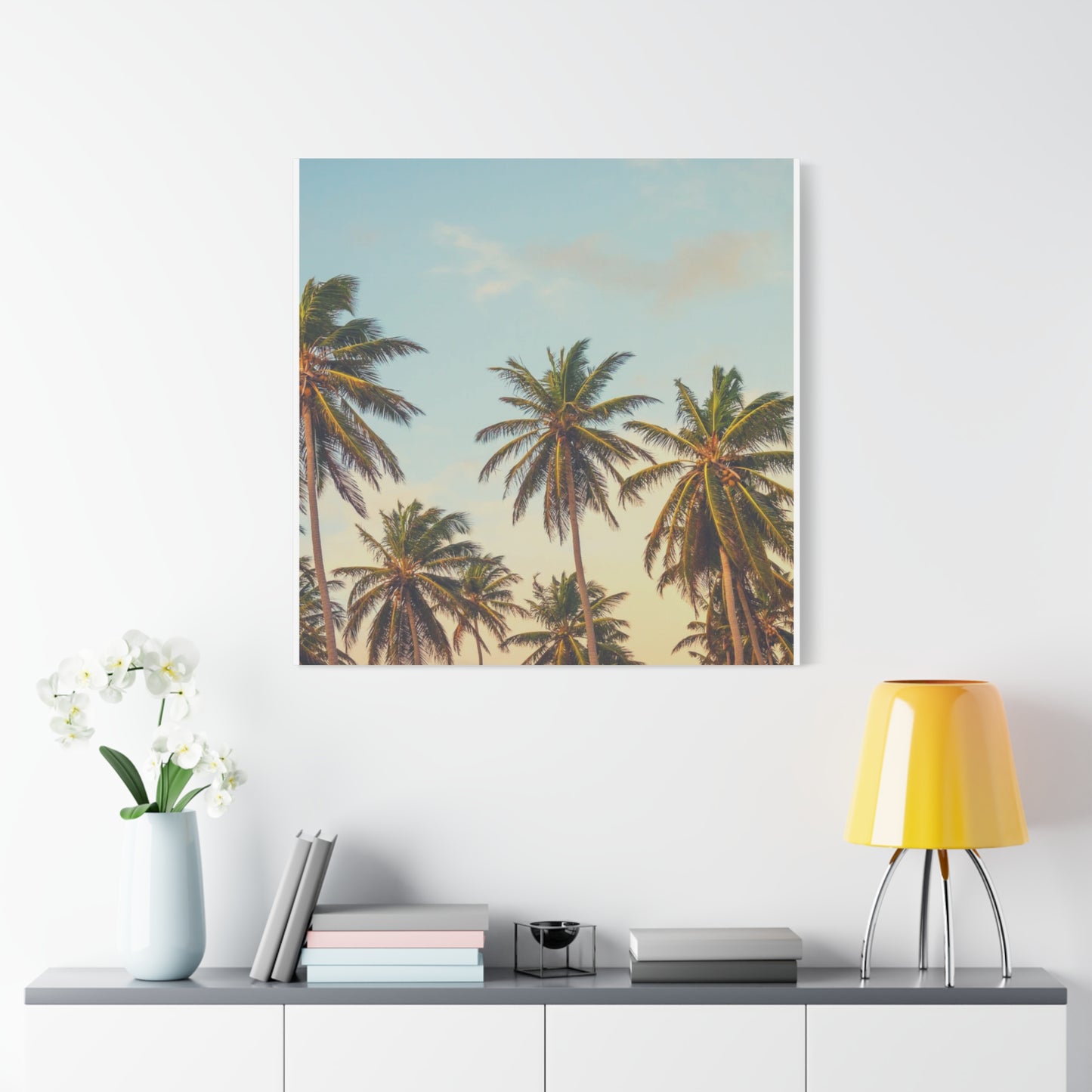 Tropical Palm Tree Canvas Print, City of Angeles Tropical Wall Art, Los Angeles Beach Decor, California Nature Photography, Home Decoration, Gift for Beach Lovers