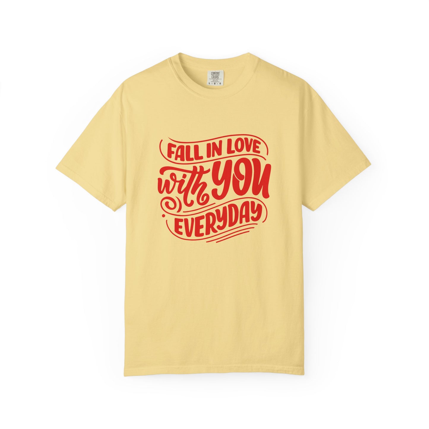 Fall in Love with YOU Quote T-shirt for Couples, Valentine's Day, Gifts for Him/Her, Casual Everyday Wear, Comfortable Unisex Tee
