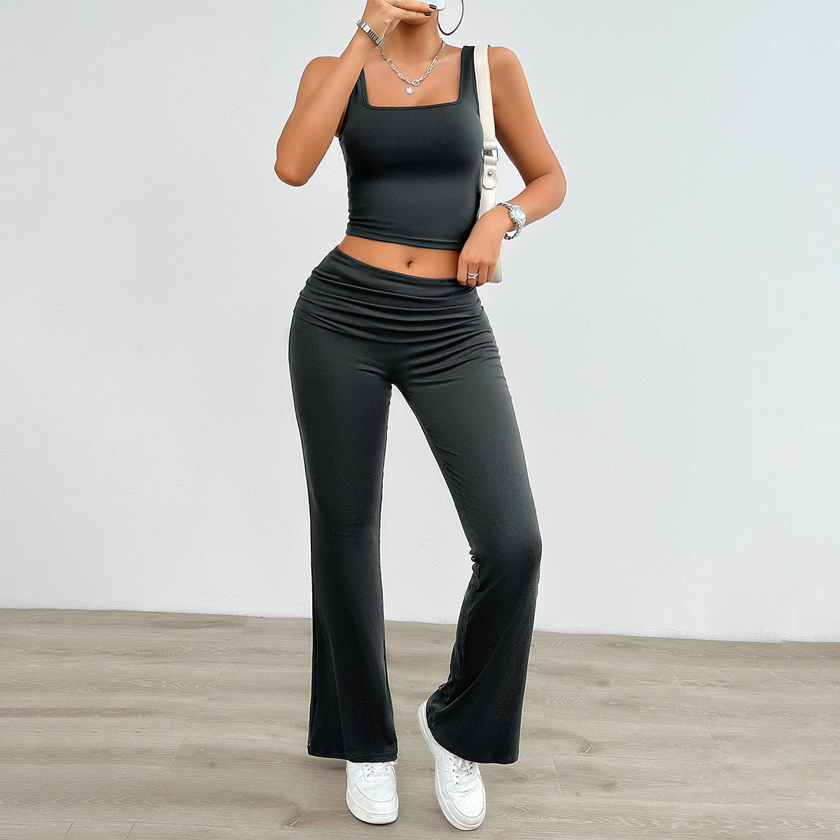 Women's Fashion Casual Solid Color Vest Body-Hugging Suit