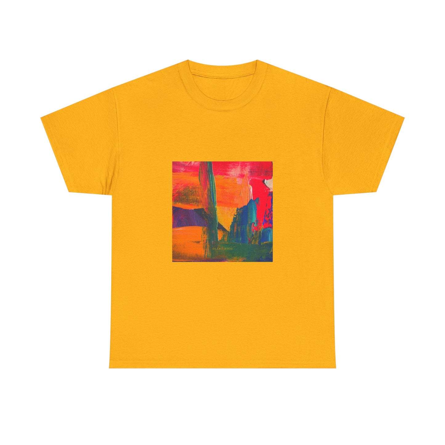 Vibrant Art Bird of Paradise Painting Tee for Creative Souls, Unisex Heavy Cotton T-Shirt, Artistic Gift
