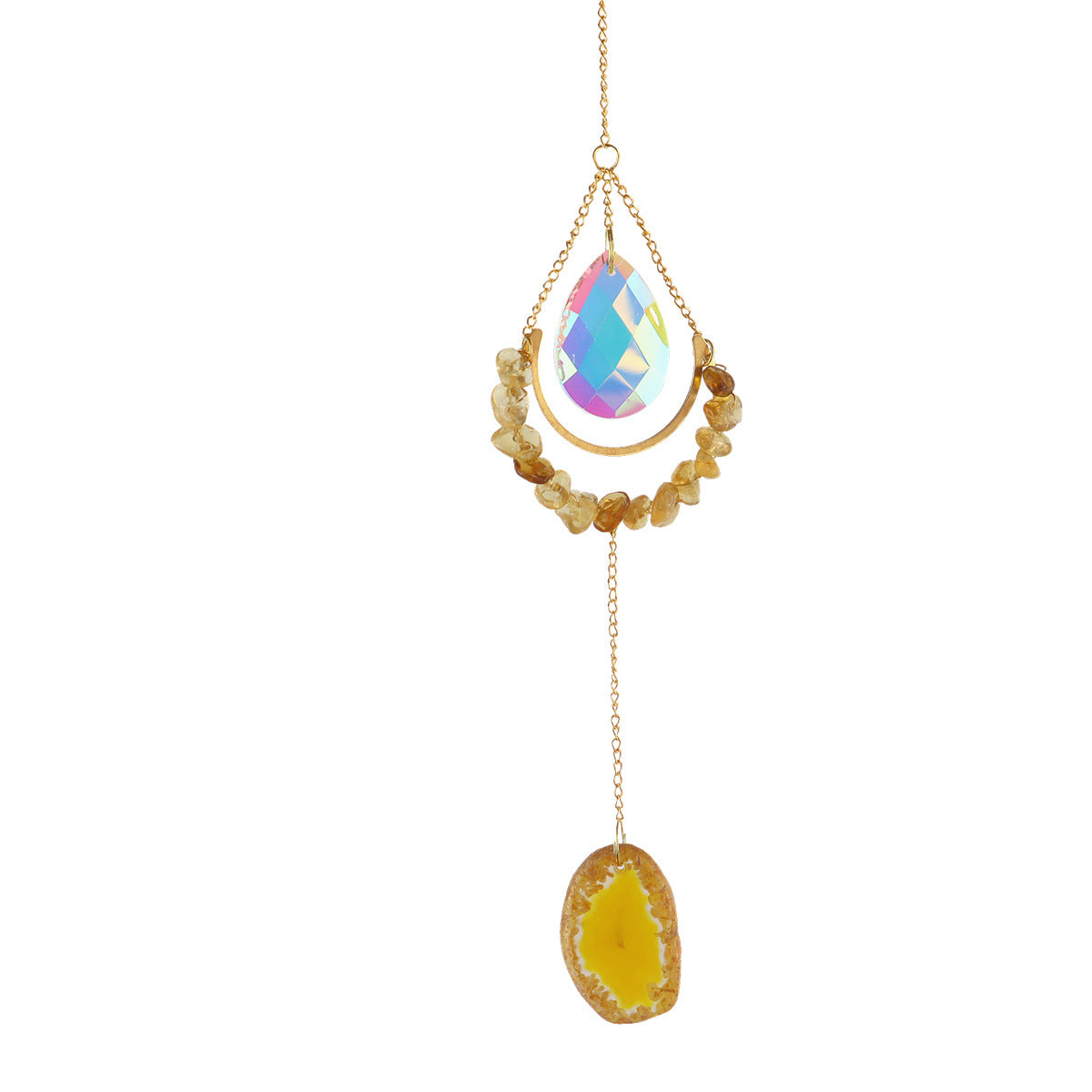 Natural Agate Raw Stone Wind Chimes