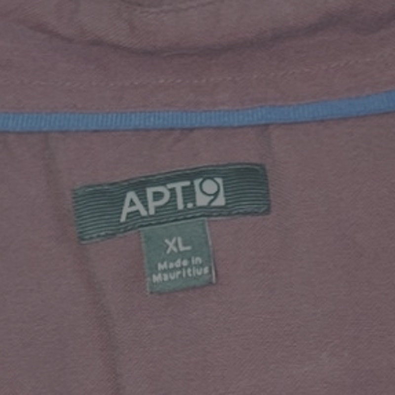 Apt 9 Mens XL Maroon 100% Cotton Long Sleeve Button Up Shirt w Front Pockets