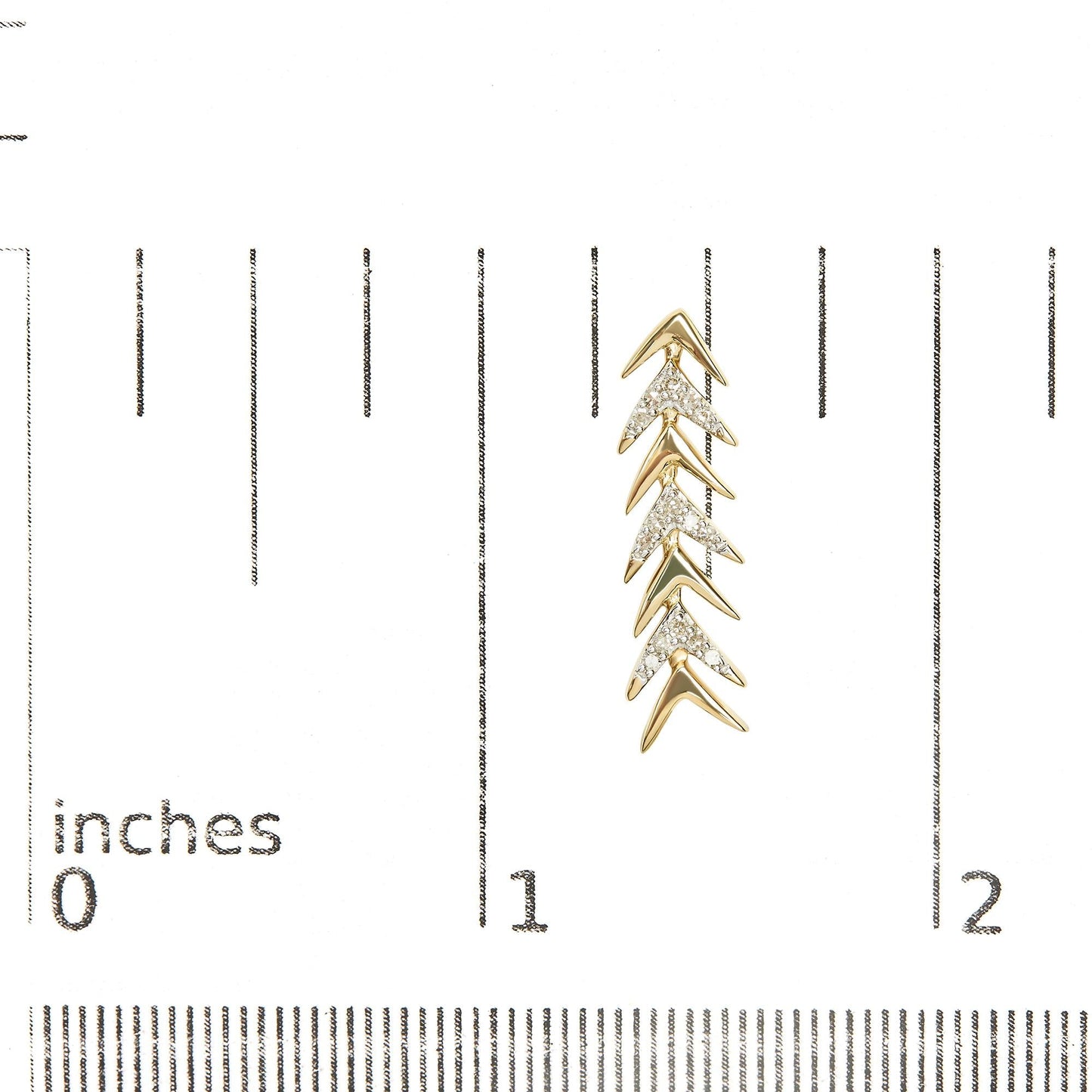 18K Yellow Gold Plated .925 Sterling Silver 1/5 Cttw Diamond Chevron Arrow Stud Earring (I-J Color, I2-I3 Clarity)-3