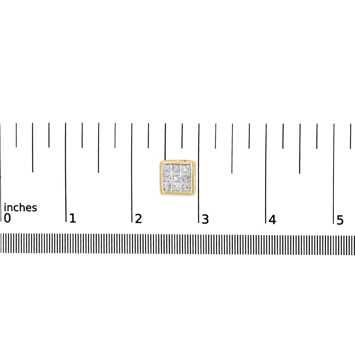 14K Yellow Gold 1.0 Cttw Princess Cut Diamond Composite Stud Earrings with Screw Backs (J-K Color, SI1-SI2 Clarity)-4