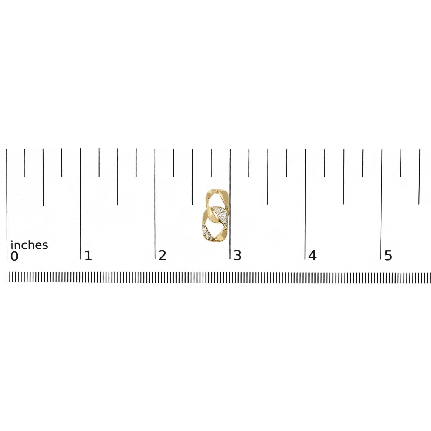 14K Yellow Gold Plated .925 Sterling Silver Open Link 1/5 Cttw Diamond Drop Earrings (H-I Color, I1-I2 Clarity)-4