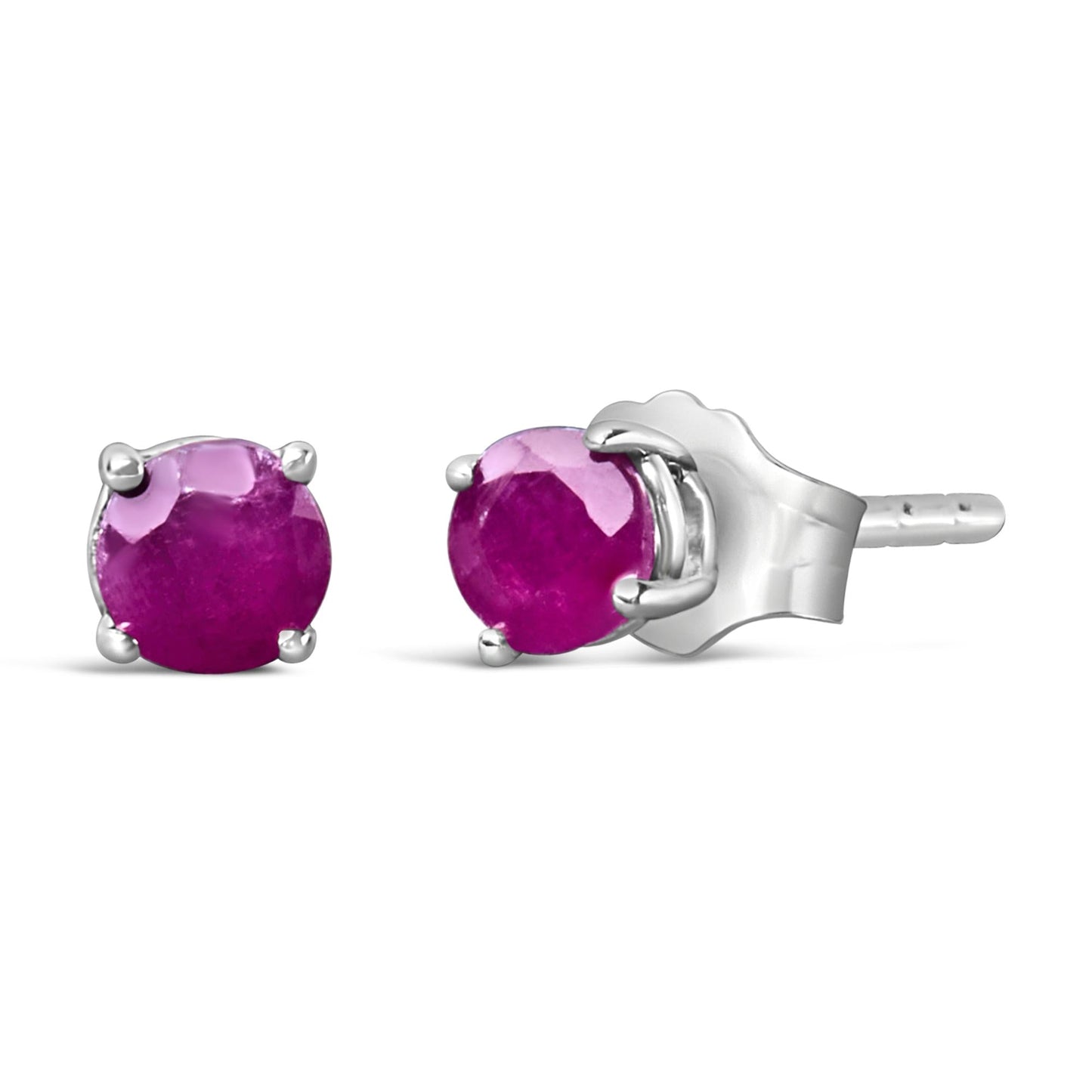 .925 Sterling Silver 3.5 MM Created Birthstone Solitaire Stud Earrings - Choice of Gemstone-4