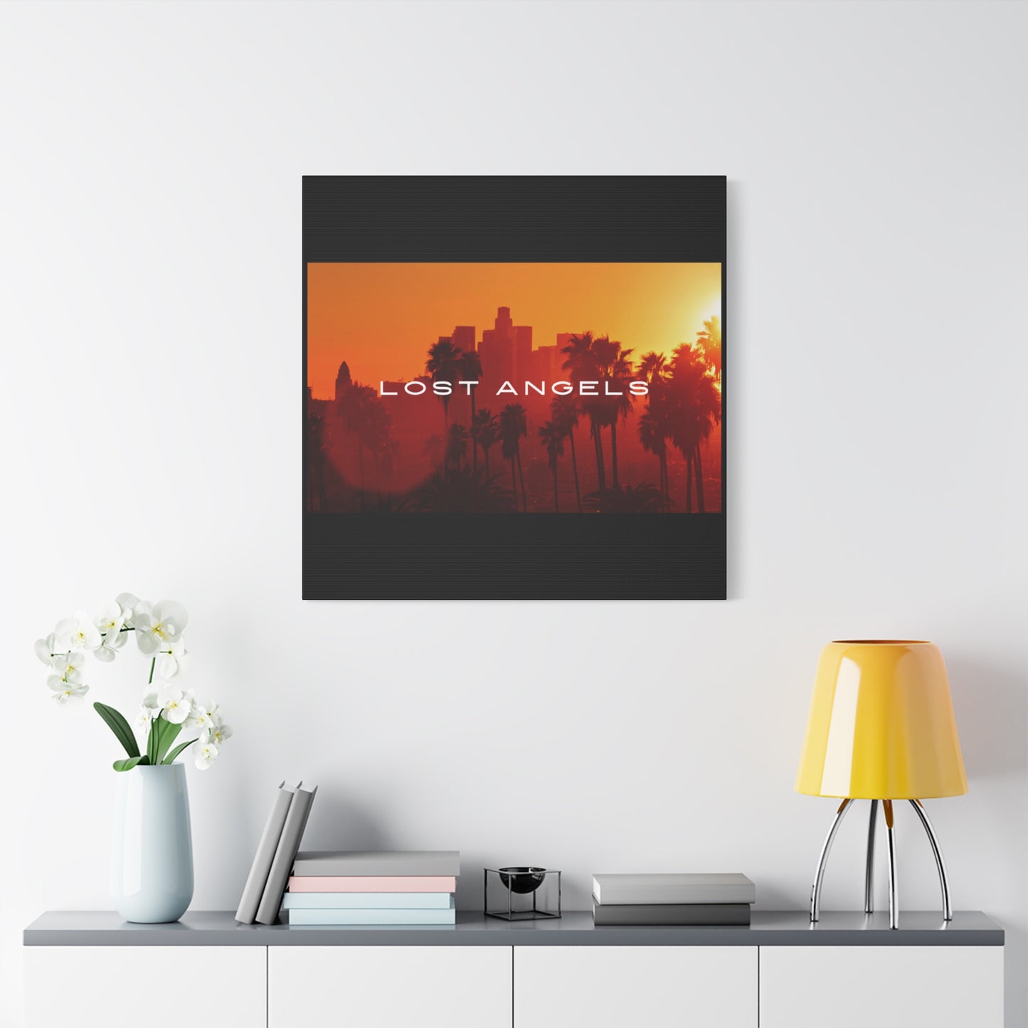 Lost Angels Wall Art Canvas | Sunset Cityscape Print, Home Decor, Gift for Art Lovers, Modern Living Room, California Vibe