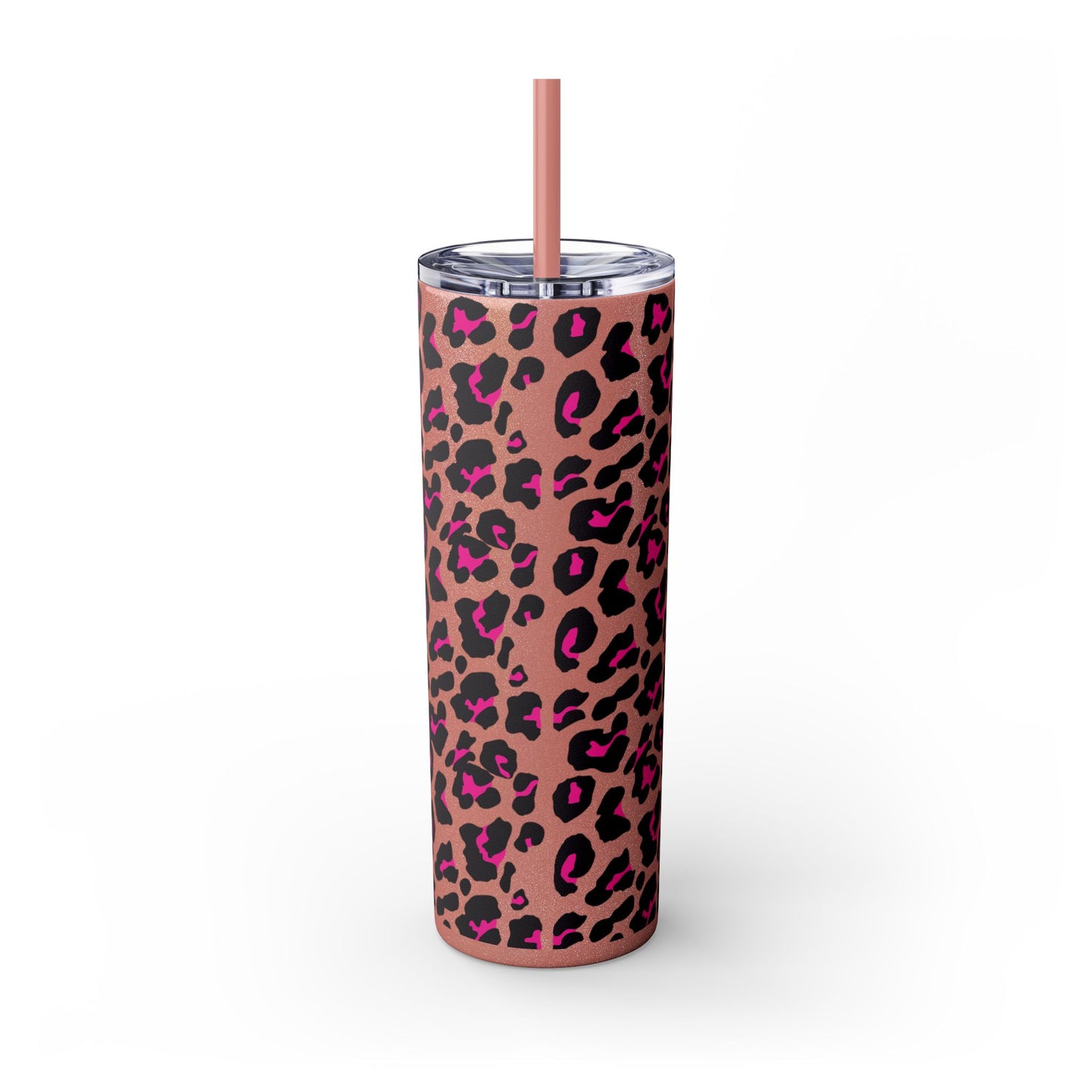 Trendy Leopard Print Skinny Tumbler, 20oz | Stylish Drinkware for Home, Office, Gifts, Reusable Straw, Animal Print