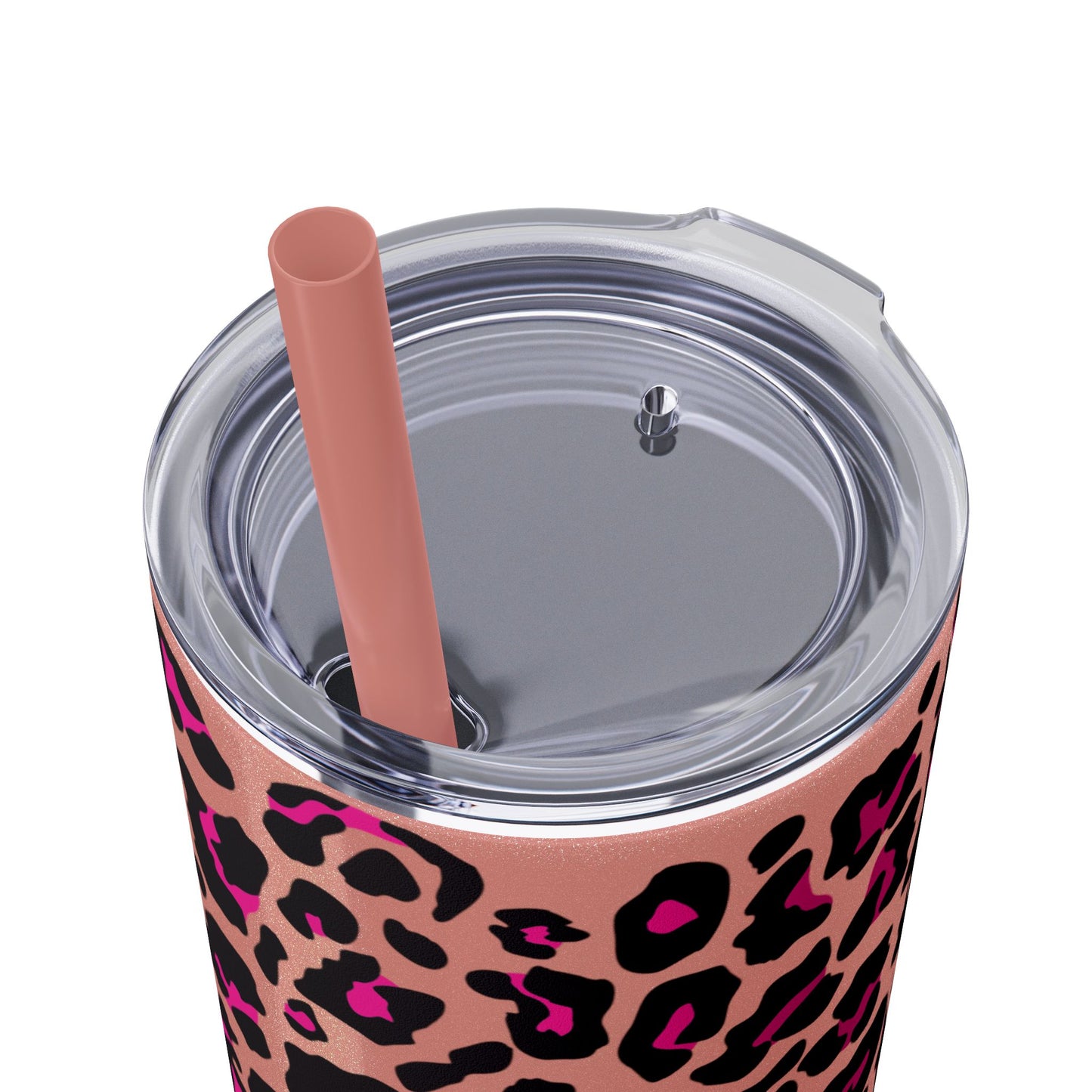 Trendy Leopard Print Skinny Tumbler, 20oz | Stylish Drinkware for Home, Office, Gifts, Reusable Straw, Animal Print