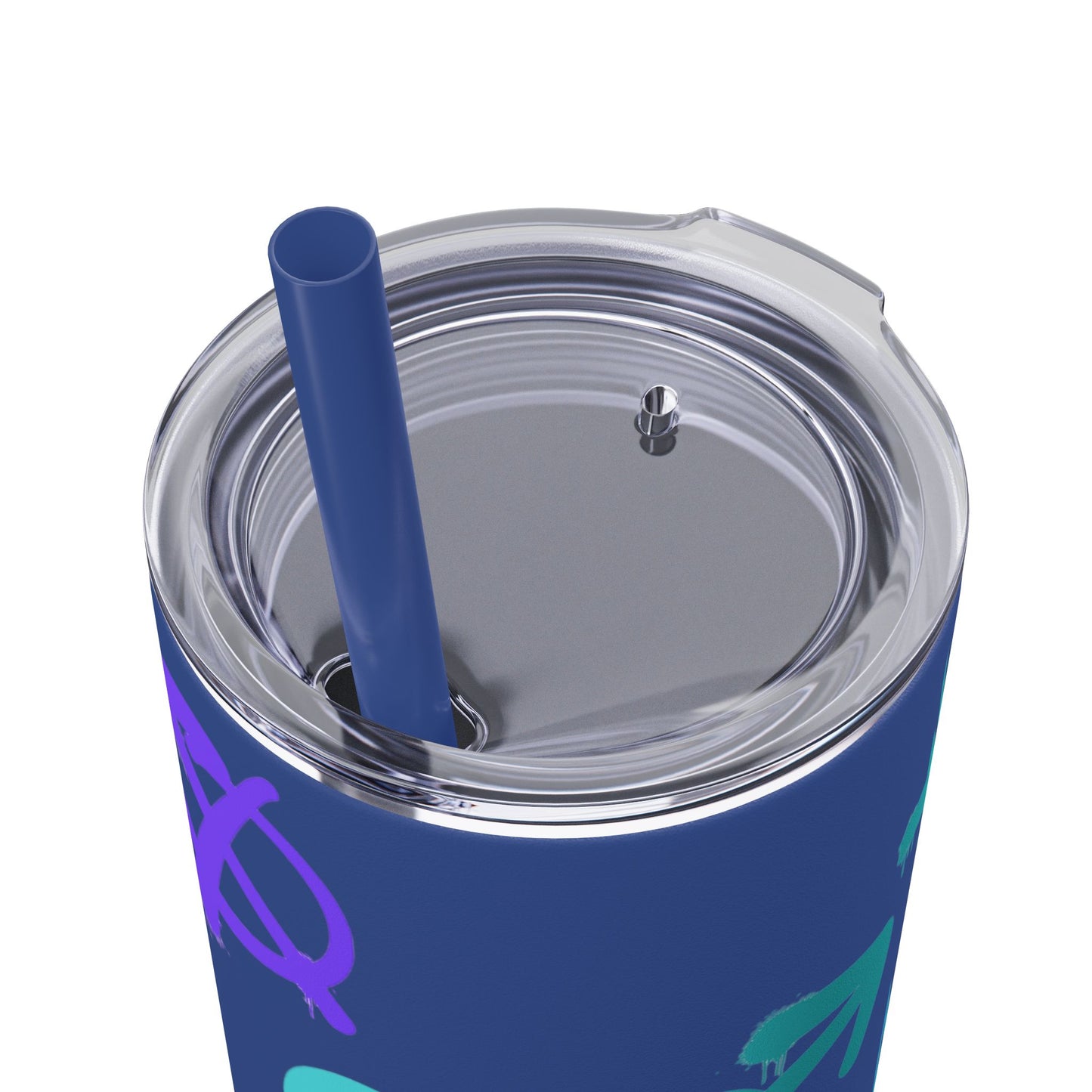 Trendy Skinny Tumbler with Straw, 20oz | Unique Graffiti Style Drinkware for Teens, Gifts, Parties, and Everyday Use