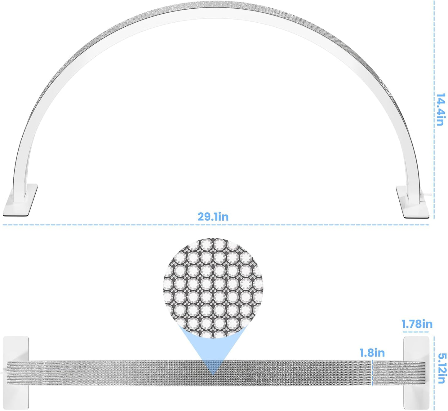 LED Light Desktop Half Moon Nail Desk Lamp Table-4