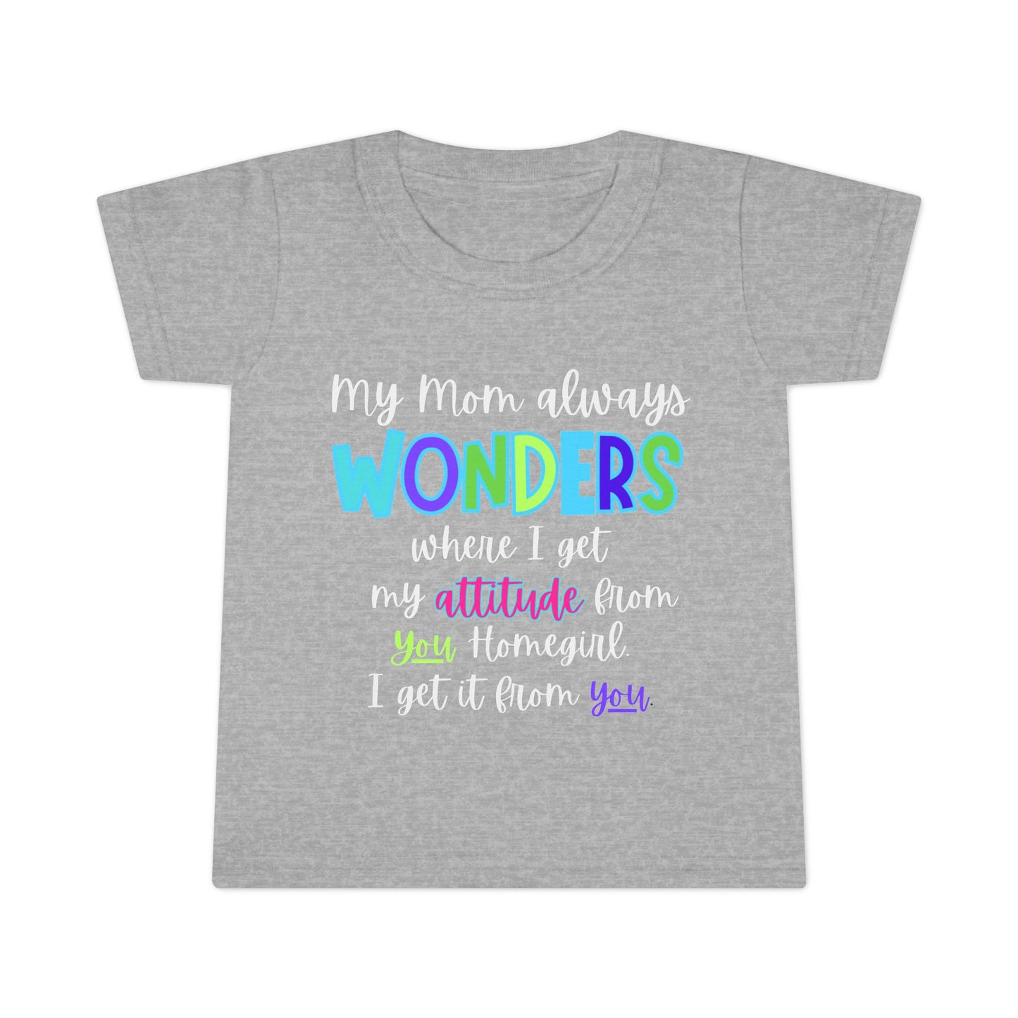 Toddler T-Shirt - My Mom Always Wonders, Cute Kids Tee, Birthday Gift, Baby Shower Gift, Fun Attitude Shirt