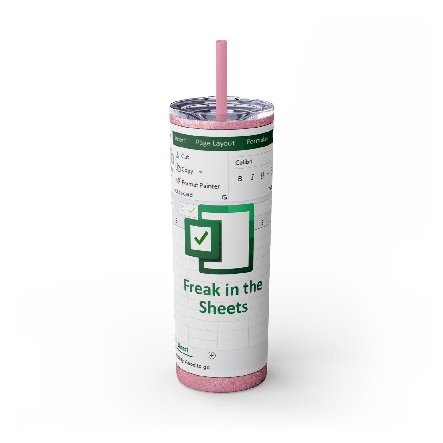 Freak in the Sheets Spreadsheet Themed Tumbler, 20oz Gift for Students, Accountants, Office Humor, Funny Drinkware