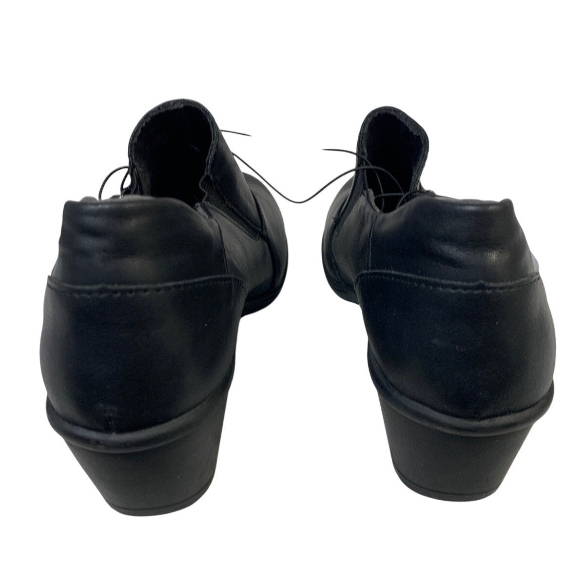 New JBU Women Size 8 Black Faux Leather Kyley Hook Loop Adjustable Comfort Shoes