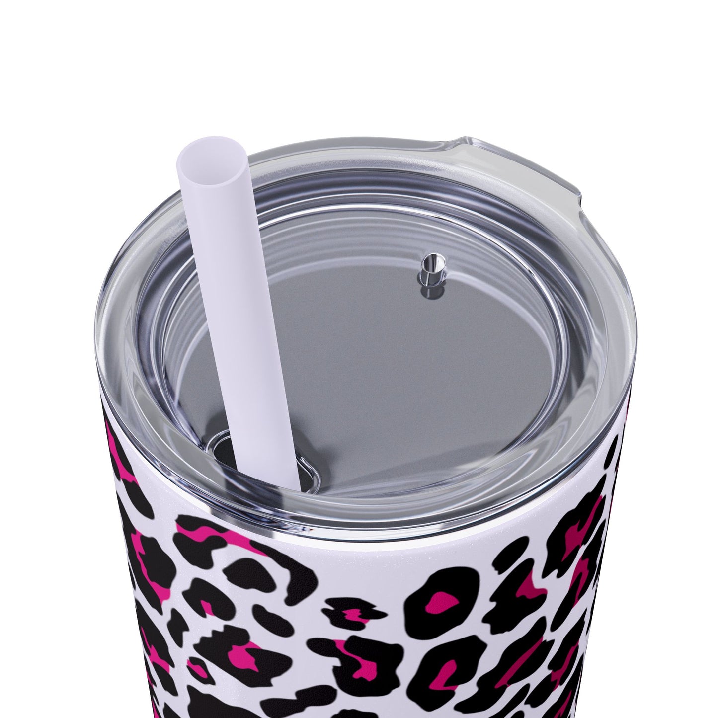 Trendy Leopard Print Skinny Tumbler, 20oz | Stylish Drinkware for Home, Office, Gifts, Reusable Straw, Animal Print