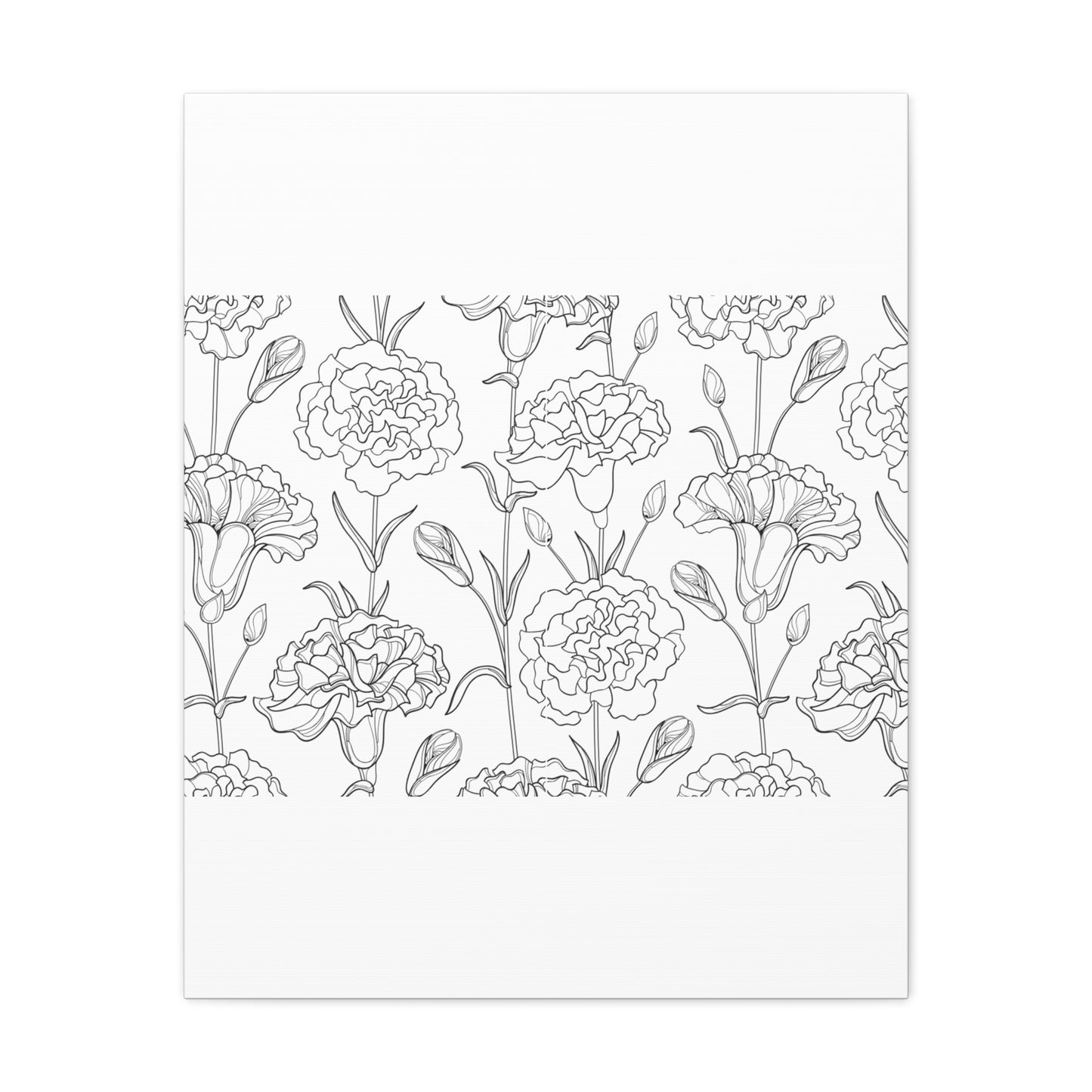 Floral Canvas Art, Stretched Wall Decor, Home Gift, Botanical Print, Modern Design, Matte Finish