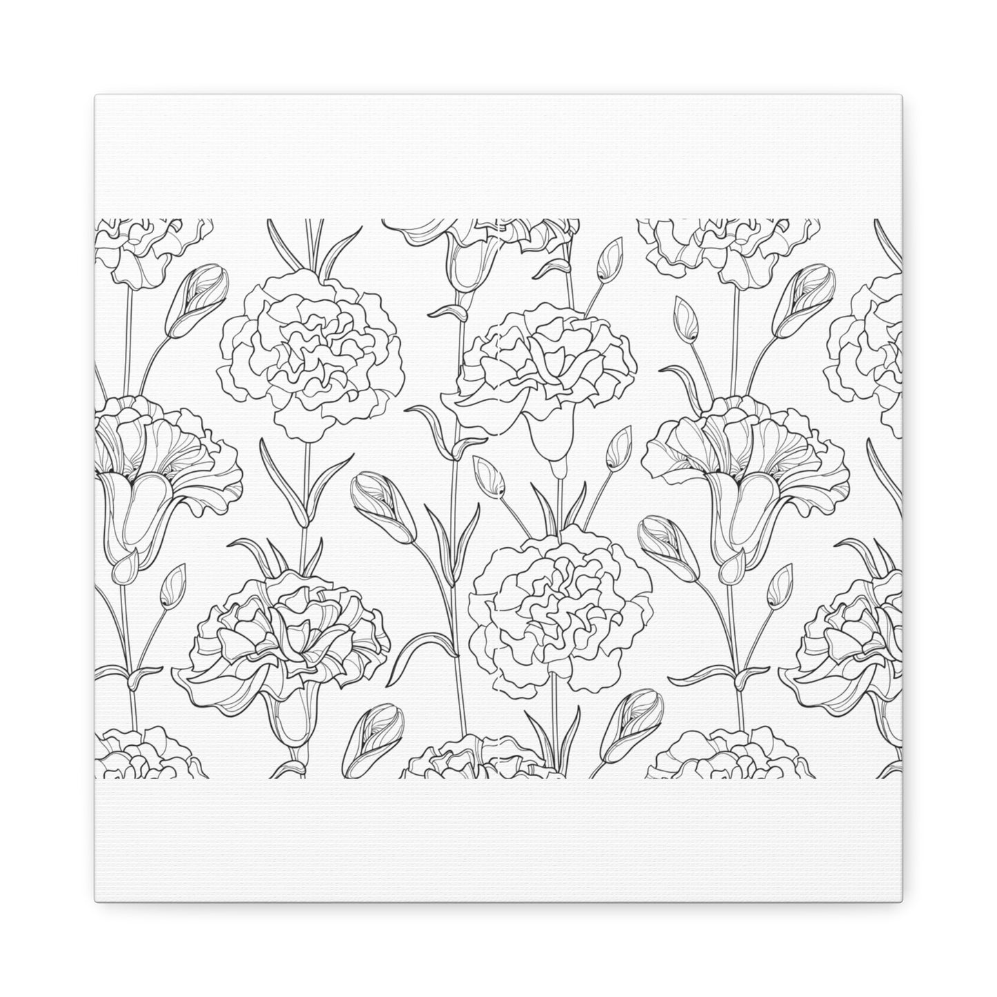 Floral Canvas Art, Stretched Wall Decor, Home Gift, Botanical Print, Modern Design, Matte Finish