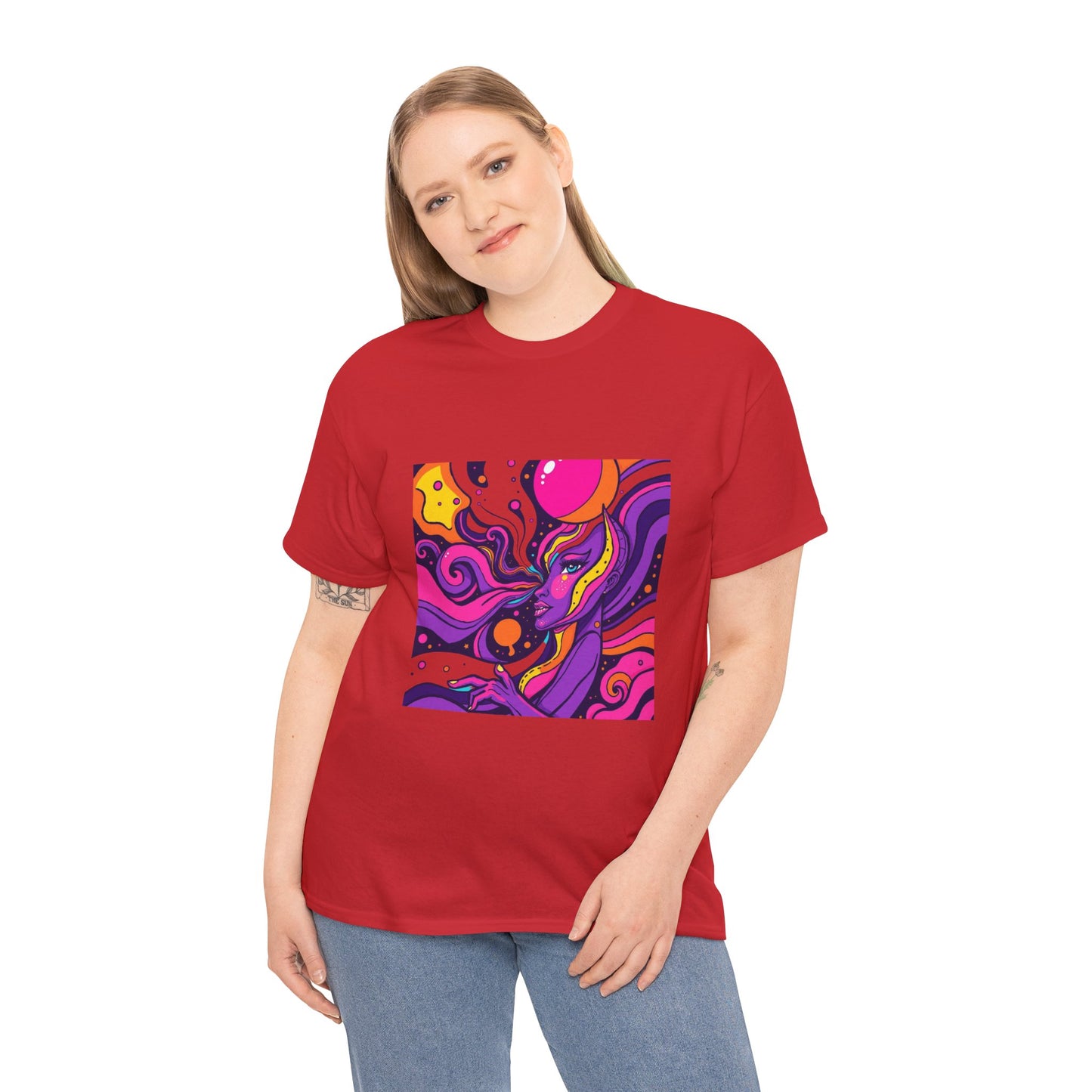 Vibrant Psychedelic Art Tee, Bohemian Graphic T-Shirt, Unisex Cotton Tee, Fashionable Casual Wear, Perfect Gift for Art Lovers
