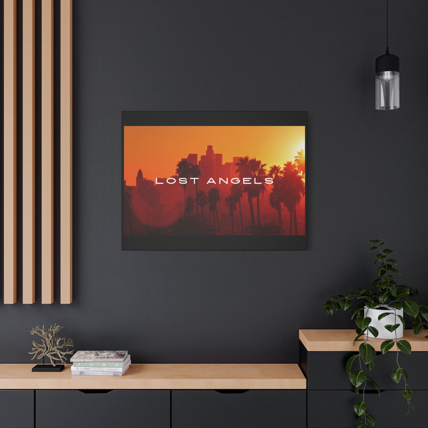 Lost Angels Wall Art Canvas | Sunset Cityscape Print, Home Decor, Gift for Art Lovers, Modern Living Room, California Vibe