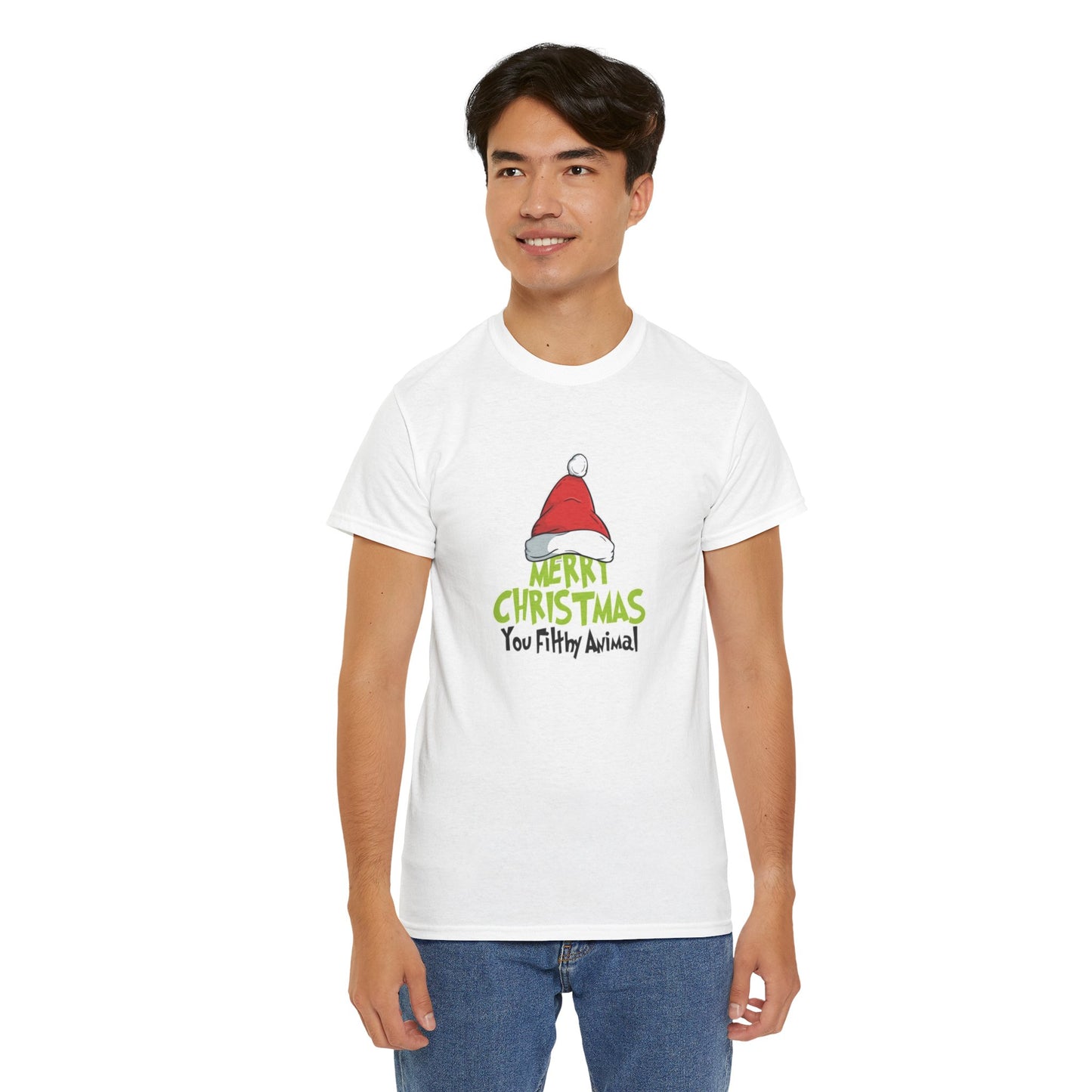 Funny Holiday Tee, Merry Christmas You Filthy Animal, Unisex Tee, Christmas Gift, Holiday Apparel, Festive Shirt, Party Wear