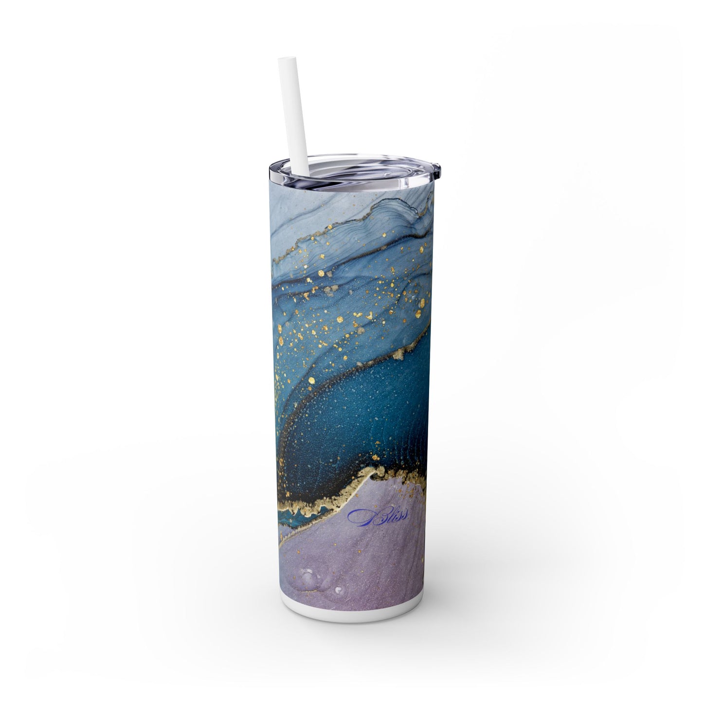 Elegant Blue Marble Skinny Tumbler, 20oz - Stylish Drinkware for Daily Use, Gifts, Celebrations, Eco-Friendly, Travel Mug