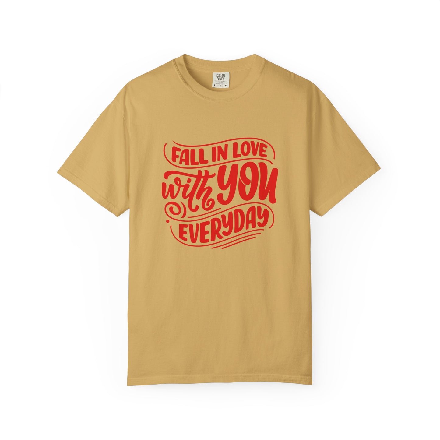 Fall in Love with YOU Quote T-shirt for Couples, Valentine's Day, Gifts for Him/Her, Casual Everyday Wear, Comfortable Unisex Tee