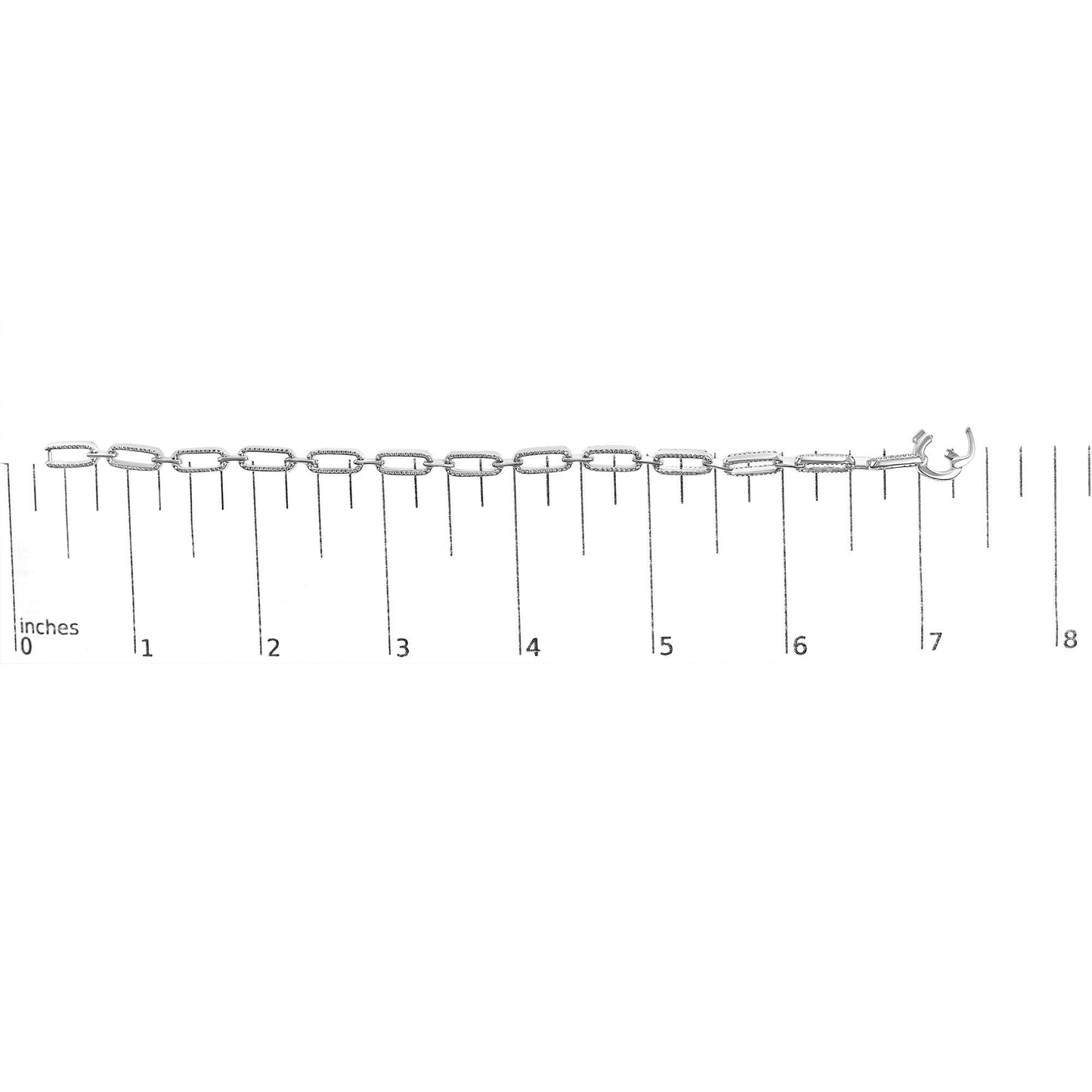 14K White Gold 1.00 Cttw Paperclip Link Bracelet-4