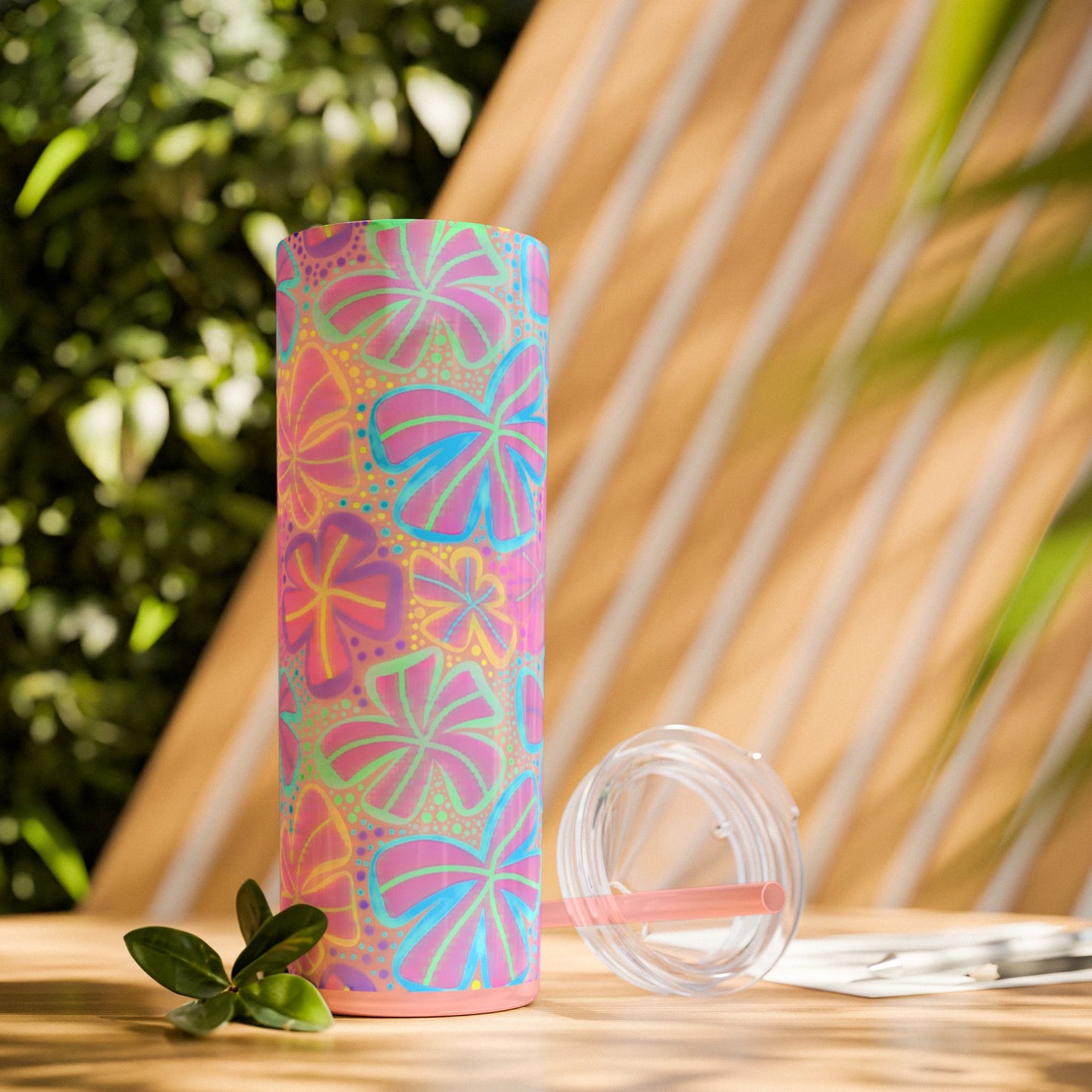 Pastel Butterfly Tumbler, 20oz Drinkware, Spring Decor, Cute Gift for Her, Eco-Friendly Cup, Floral Water Bottle