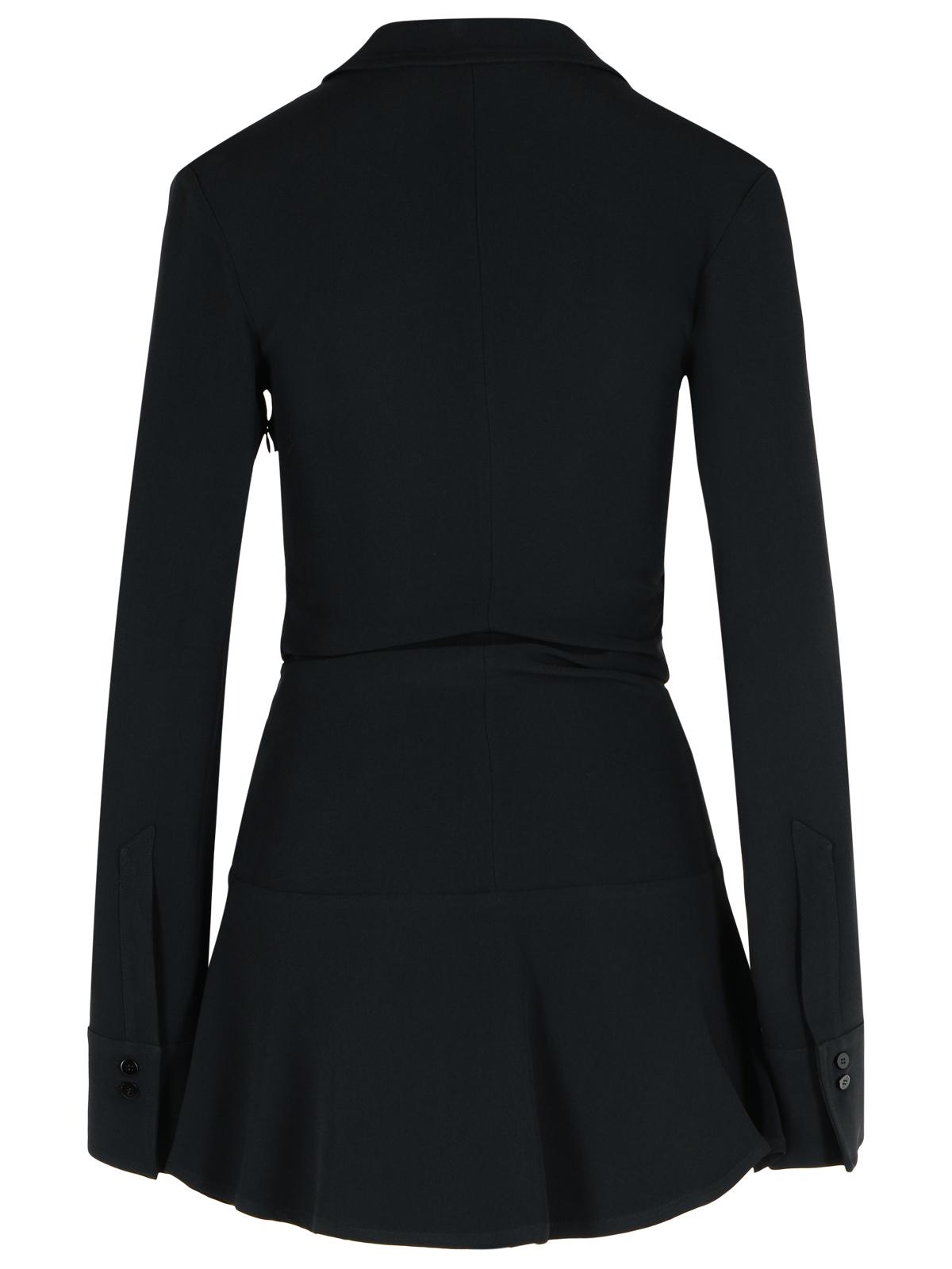 The Attico Black Viscose Blend Mini Dress Women
