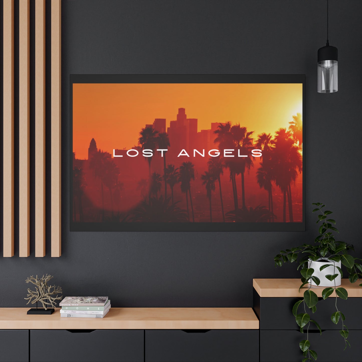 Lost Angels Wall Art Canvas | Sunset Cityscape Print, Home Decor, Gift for Art Lovers, Modern Living Room, California Vibe