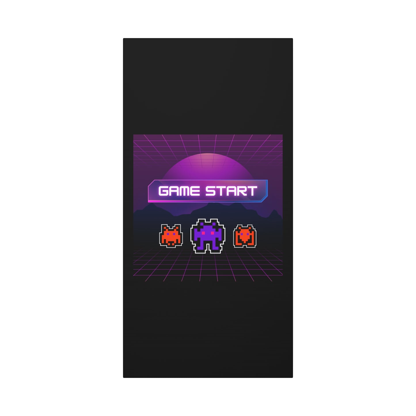 Retro Game Start Canvas Art Print | 80s Gaming Wall Decor, Gamer Gift, Pixel Art, Nostalgic Artwork, Home Decor