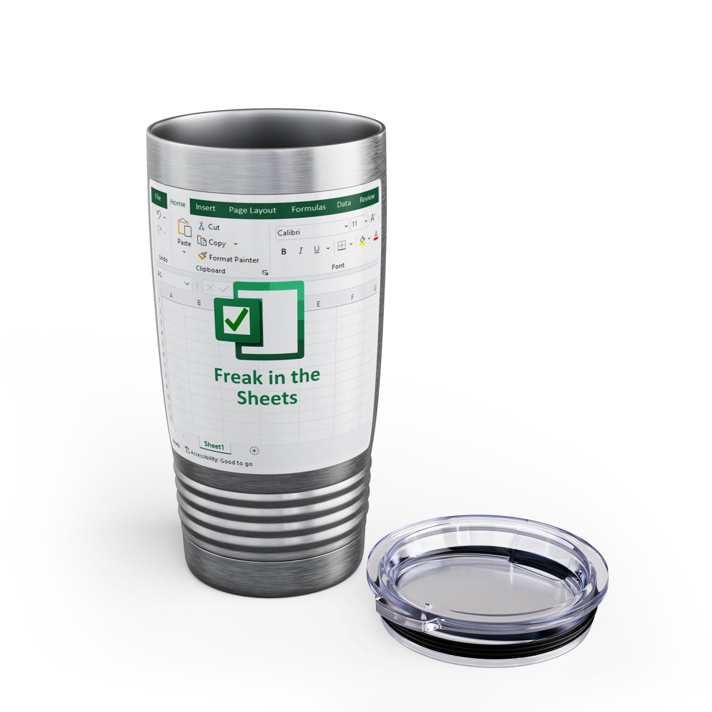 Excel Spreadsheet Ringneck Tumbler - 20oz, Funny Office Mug, Geek Gift, Work Motivational Cup, Personalized Travel Mug Drinkware