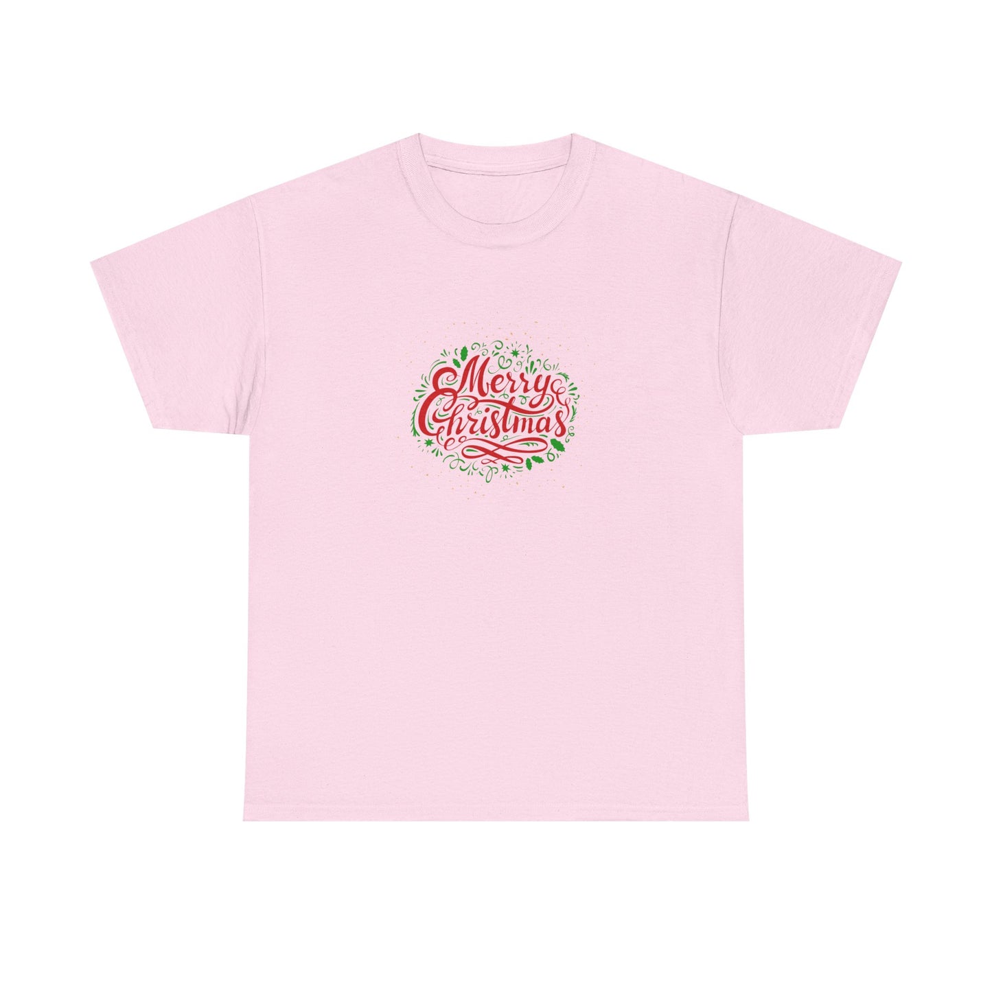 Merry Christmas Unisex Heavy Cotton Tee, Holiday Gift, Casual Wear, Seasonal Apparel, Christmas Party Shirt, Gift for Him/Her