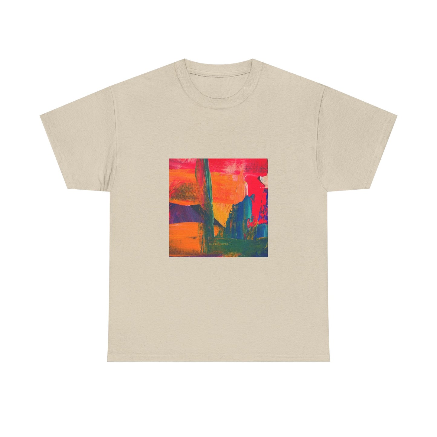Vibrant Art Bird of Paradise Painting Tee for Creative Souls, Unisex Heavy Cotton T-Shirt, Artistic Gift